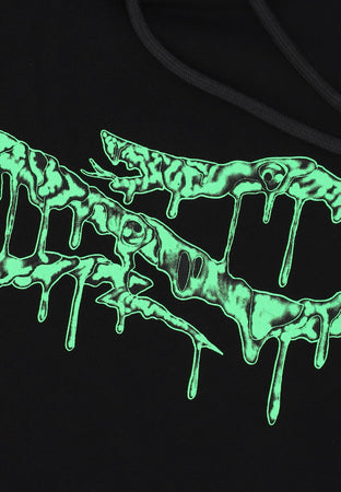 PROPAGANDA Felpa Cappuccio Uomo Logo Slime Hoodie Black da uomo