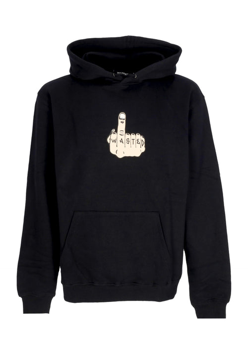 WASTED PARIS Felpa Cappuccio Uomo Middle Hoodie Black da uomo