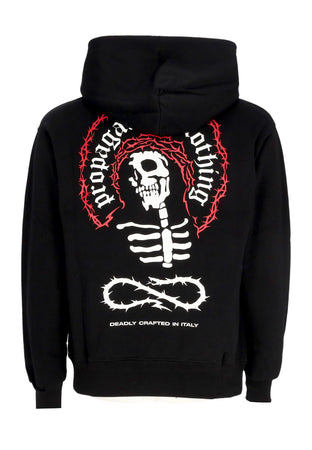 PROPAGANDA Felpa Cappuccio Uomo Misery Hoodie Black da uomo