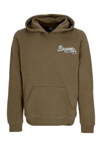 47 BRAND Felpa Cappuccio Uomo Mlb Backer Burnside Hoodie Atlbra Sandalwood da uomo