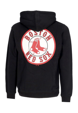 47 BRAND Felpa Cappuccio Uomo Mlb Backer Burnside Hoodie Bosred Jet Black da uomo