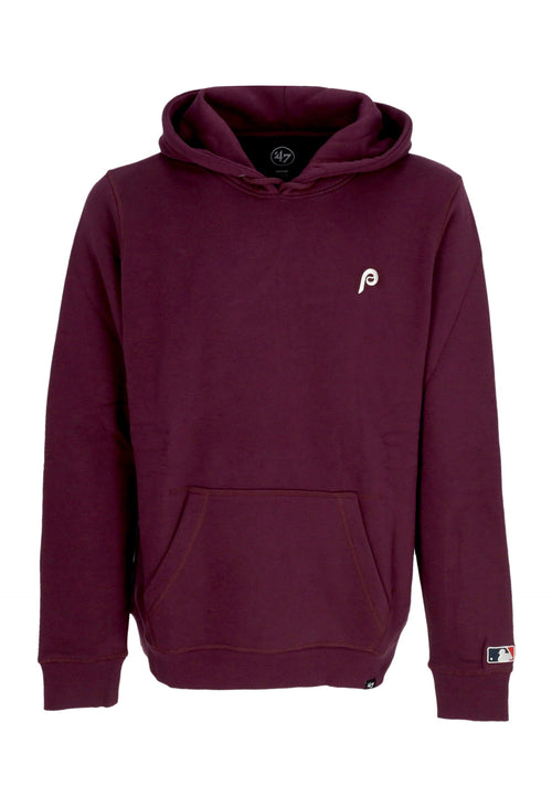 47 BRAND Felpa Cappuccio Uomo Mlb Base Runner Emb Burnside Hoodie Phiphi Plum da uomo