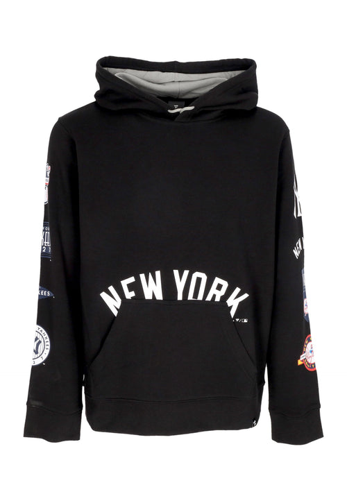 FANATICS BRANDED Felpa Cappuccio Uomo Mlb Fundamental Pullover Hoodie Neyyan Black/stone Grey da uomo