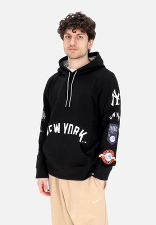 FANATICS BRANDED Felpa Cappuccio Uomo Mlb Fundamental Pullover Hoodie Neyyan Black/stone Grey da uomo