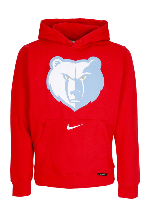 NIKE NBA Felpa Cappuccio Uomo Nba City Edition Club Hoodie Memgri University Red/white da uomo