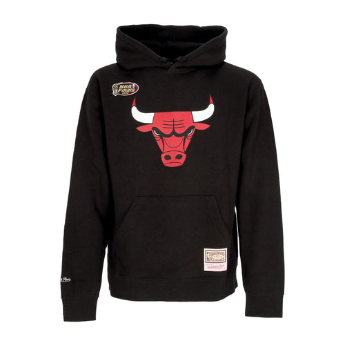 MITCHELL & NESS Felpa Cappuccio Uomo Nba Team Logo Hoodie Chibul Black da uomo