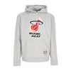 MITCHELL & NESS Felpa Cappuccio Uomo Nba Team Logo Hoodie Miahea Grey Marl da uomo