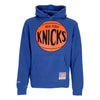 MITCHELL & NESS Felpa Cappuccio Uomo Nba Team Logo Hoodie Neykni Royal da uomo