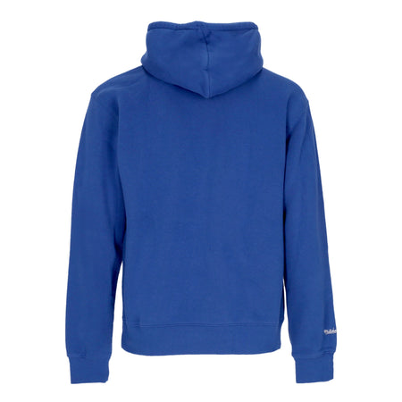 MITCHELL &amp; NESS Felpa Cappuccio Uomo Nba Team Logo Hoodie Neykni Royal da uomo