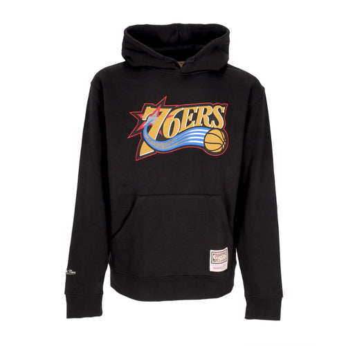 MITCHELL & NESS Felpa Cappuccio Uomo Nba Team Logo Hoodie Upd Phi76e Black da uomo
