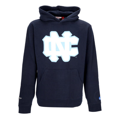 MITCHELL & NESS Felpa Cappuccio Uomo Ncaa Large Logo Hoodie Unchee Navy da uomo