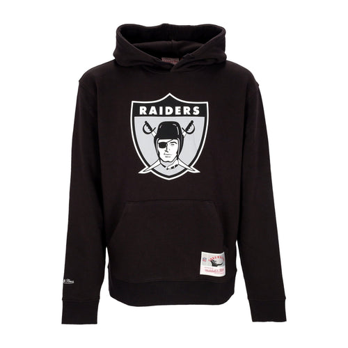 MITCHELL & NESS Felpa Cappuccio Uomo Nfl Team Logo Hoodie Upd Oakrai Black da uomo