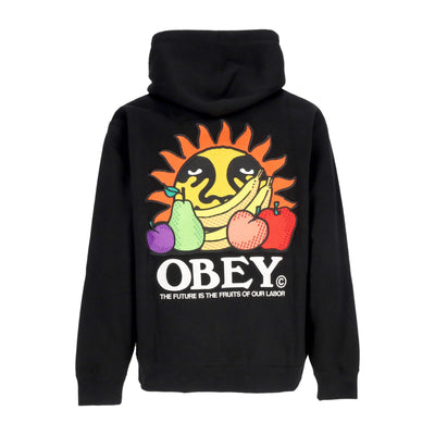 OBEY Felpa Cappuccio Uomo Our Labor Hoodie Fleece Black da uomo