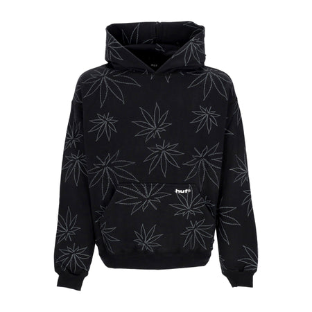 HUF Felpa Cappuccio Uomo Plantlife Fleece Hoodie Black da uomo