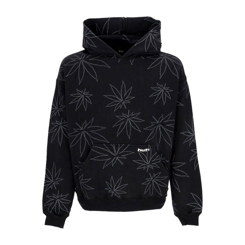 HUF Felpa Cappuccio Uomo Plantlife Fleece Hoodie Black da uomo