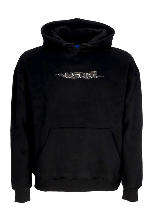 USUAL Felpa Cappuccio Uomo Poison Hoodie Black da uomo
