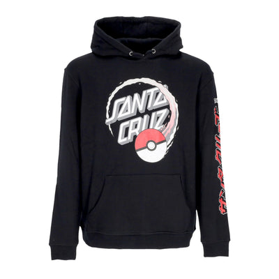 SANTA CRUZ Felpa Cappuccio Uomo Poke Ball Dot Hoodie X Pokemon Black da uomo