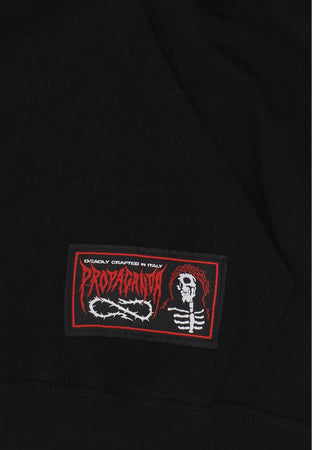 PROPAGANDA Felpa Cappuccio Uomo Ribs Crown Hoodie Black da uomo