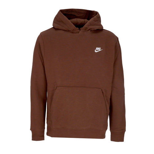 Nike Felpa Cappuccio Uomo Sportswear Club Fleece Hoodie Cacao Wow/cacao Wow/white da uomo
