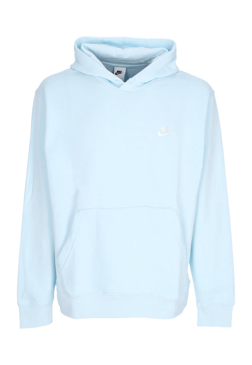 Nike Felpa Cappuccio Uomo Sportswear Club Fleece Hoodie Glacier Blue/glacier Blue/white da uomo