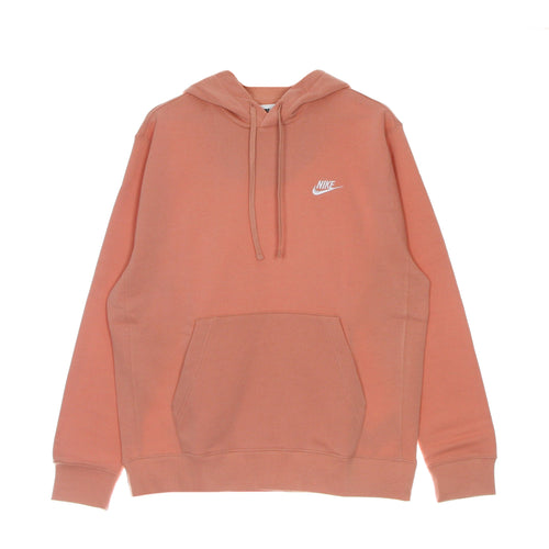 Nike Felpa Cappuccio Uomo Sportswear Club Fleece Hoodie Lt Madder Root/lt Madder Root/white da uomo