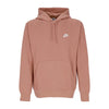 Nike Felpa Cappuccio Uomo Sportswear Club Fleece Hoodie Mineral Clay/mineral Clay/white da uomo