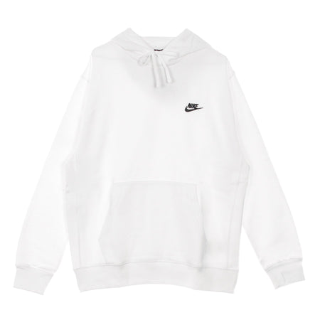 Nike Felpa Cappuccio Uomo Sportswear Club Fleece Hoodie White/white/black da uomo