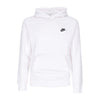 Nike Felpa Cappuccio Uomo Sportswear Club Fleece Hoodie White/white/black da uomo