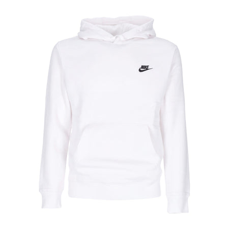 Nike Felpa Cappuccio Uomo Sportswear Club Fleece Hoodie White/white/black da uomo