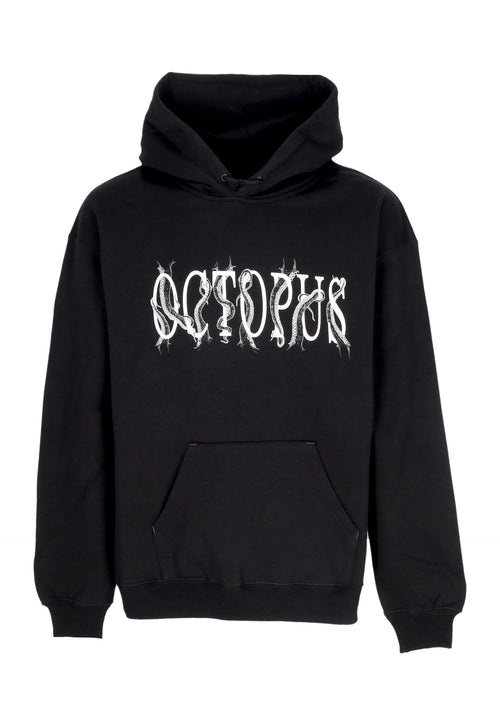 OCTOPUS Felpa Cappuccio Uomo Tentacles Logo Hoodie Black da uomo