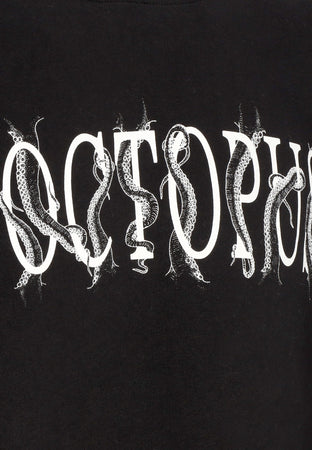 OCTOPUS Felpa Cappuccio Uomo Tentacles Logo Hoodie Black da uomo