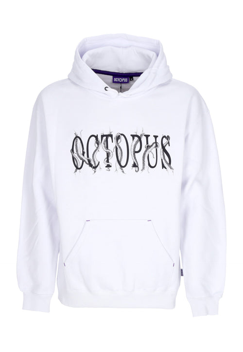 OCTOPUS Felpa Cappuccio Uomo Tentacles Logo Hoodie White da uomo