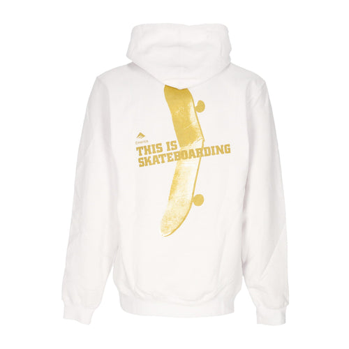 EMERICA Felpa Cappuccio Uomo This Is Skateboarding Hoodie White da uomo