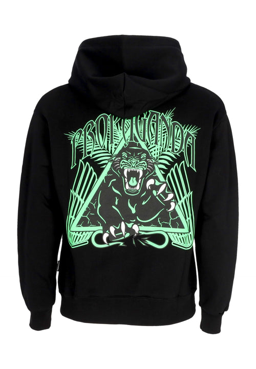PROPAGANDA Felpa Cappuccio Uomo Triangle Panther Hoodie Black da uomo