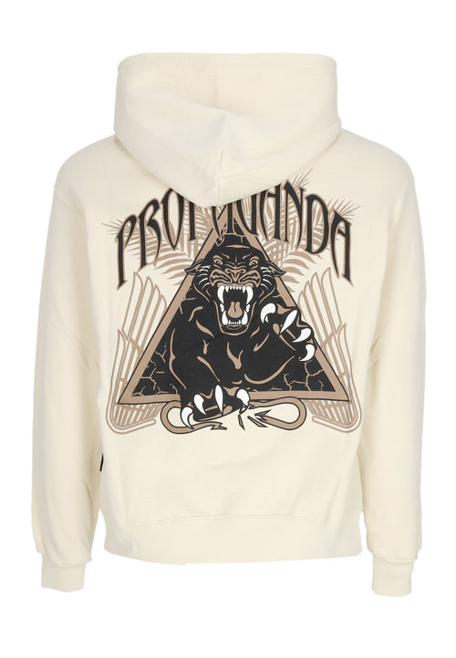 PROPAGANDA Felpa Cappuccio Uomo Triangle Panther Hoodie Bone da uomo