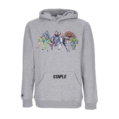 STAPLE Felpa Cappuccio Uomo Villains Graphic Hoodie X Batman Grey Heather da uomo