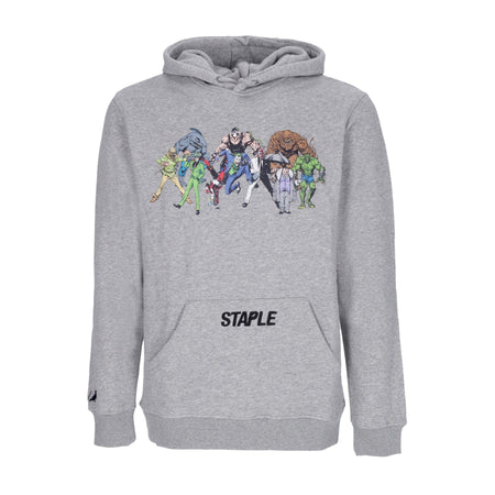 STAPLE Felpa Cappuccio Uomo Villains Graphic Hoodie X Batman Grey Heather da uomo