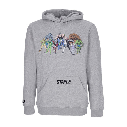 STAPLE Felpa Cappuccio Uomo Villains Graphic Hoodie X Batman Grey Heather da uomo