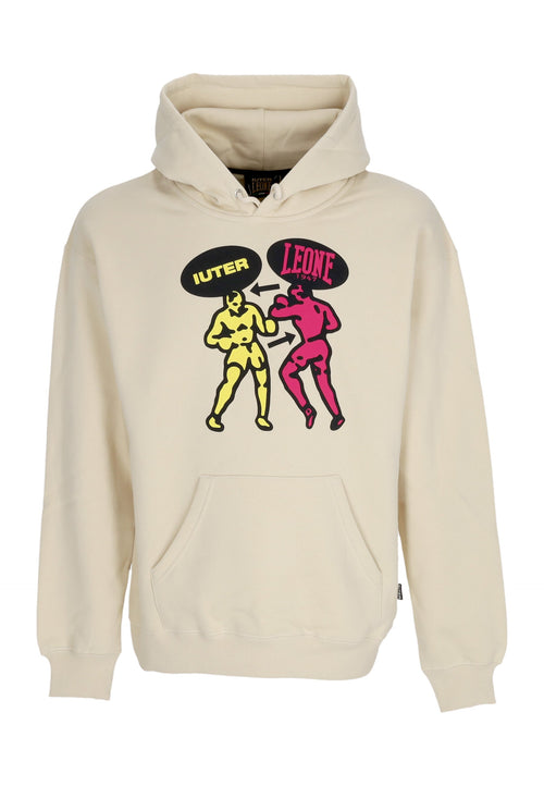IUTER Felpa Cappuccio Uomo We Are Fighters Hoodie Cream da uomo