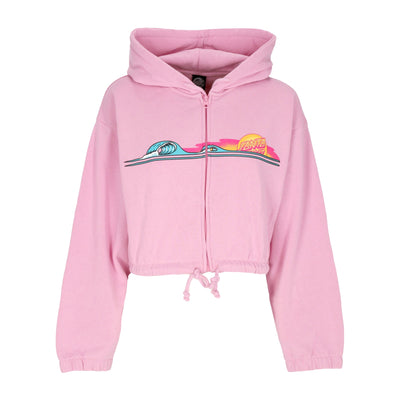 SANTA CRUZ Felpa Cappuccio Zip Donna Sunrise Dot Zip Hoodie Fondant Pink da donna