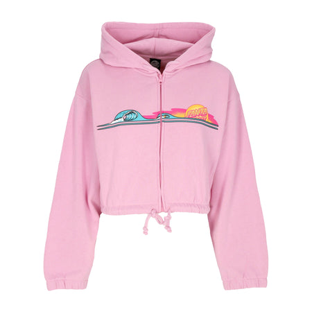 SANTA CRUZ Felpa Cappuccio Zip Donna Sunrise Dot Zip Hoodie Fondant Pink da donna