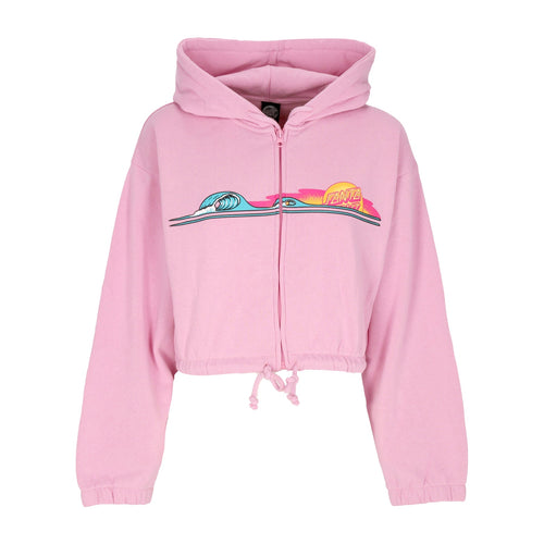 SANTA CRUZ Felpa Cappuccio Zip Donna Sunrise Dot Zip Hoodie Fondant Pink da donna