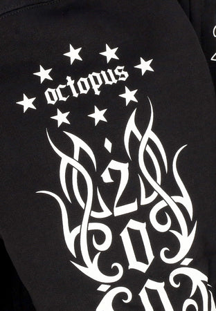 OCTOPUS Felpa Cappuccio Zip Uomo Lucha Libre Mask Full Zip Hoodie Black da uomo