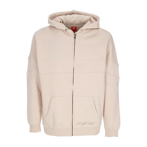 SANTA CRUZ Felpa Cappuccio Zip Uomo Tonal Strip Panel Zip Hoodie Oat da uomo