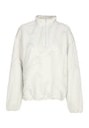 Nike Felpa Collo Alto Donna W Sportswear Oversized Cozy Quarter-zip Logo Crewneck Birch Heather/platinum Tint da donna
