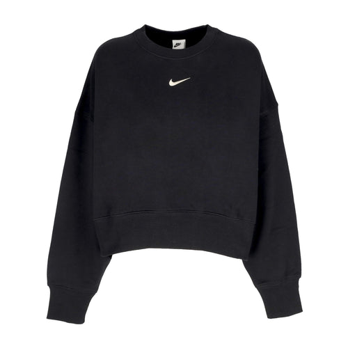 Nike Felpa Girocollo Corta Donna W Sportswear Phoenix Fleece Over-oversized Crewneck Black/sail da donna