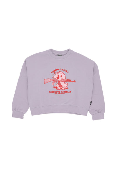 PROPAGANDA Felpa Girocollo Donna W Puppy Croptop Crewneck Dusk da donna