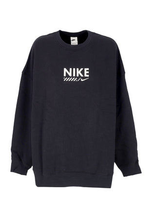 Nike Felpa Girocollo Donna W Sportswear Fleece Oversized Gls Crewneck Black da donna