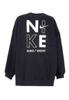 Nike Felpa Girocollo Donna W Sportswear Fleece Oversized Gls Crewneck Black da donna