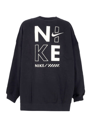 Nike Felpa Girocollo Donna W Sportswear Fleece Oversized Gls Crewneck Black da donna